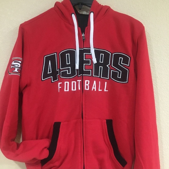 49ERS San Francisco SPIRIT Reversible Hoodie Jacket By G-III Embroidered SF &NEW